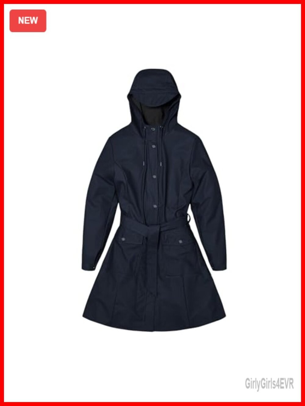 Waterproof PU Raincoat, Windproof Hooded Jacket, Long Sleeve Snap Closure